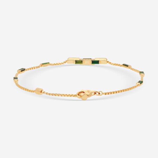 GUCCI Link to Love 18kt Yellow Gold and Green Tourmaline Bracelet YBA702395002016 MSRP $3,250.00 - THE SOLIST