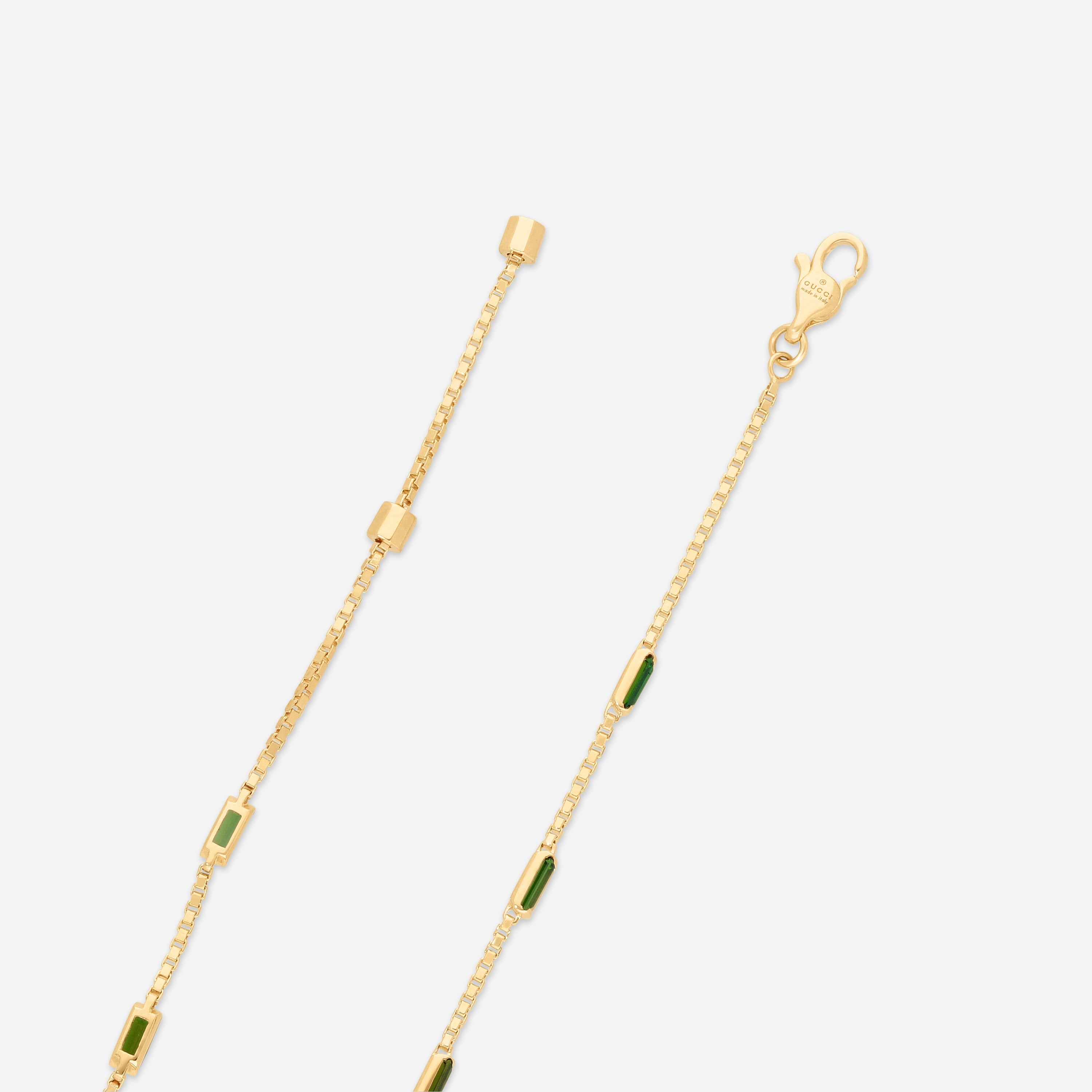 GUCCI Link to Love 18kt Yellow Gold and Green Tourmaline Bracelet YBA702395002016 MSRP $3,250.00 - THE SOLIST