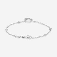 Gucci 18K White Gold Round Charm Heart Cut Out Bracelet YBA729383002016 MSRP $2,550 - THE SOLIST