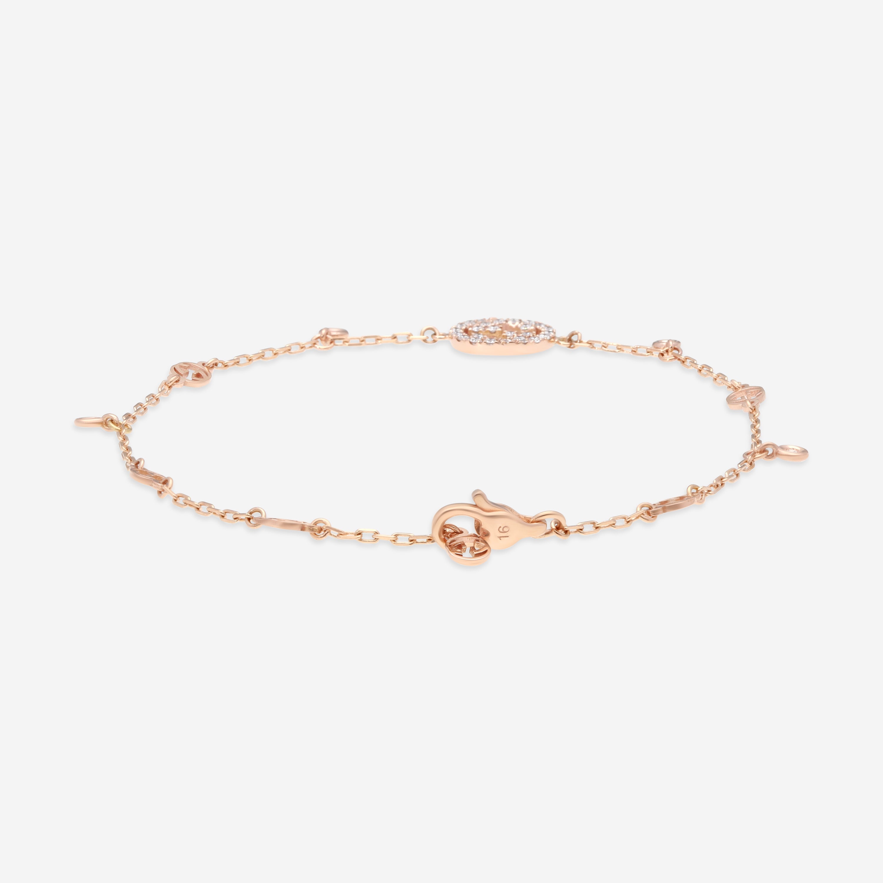 GUCCI 18kt Pink Gold and Diamonds Bracelet YBA729403001016 MSRP $2,650 - THE SOLIST