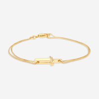 GUCCI Link to Love in 18kt Yellow Gold with Cross Charm Bracelet YBA759354001016 MSRP $1590 - THE SOLIST