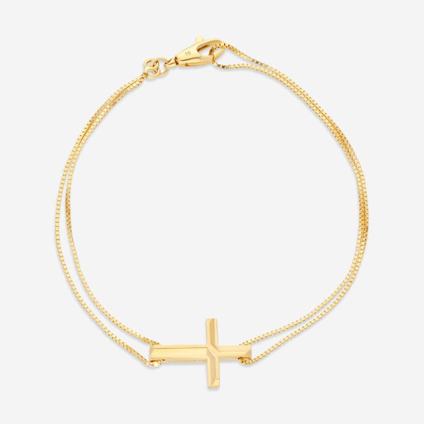 GUCCI Link to Love in 18kt Yellow Gold with Cross Charm Bracelet YBA759354001016 MSRP $1590 - THE SOLIST