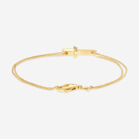 GUCCI Link to Love in 18kt Yellow Gold with Cross Charm Bracelet YBA759354001016 MSRP $1590 - THE SOLIST