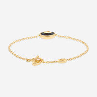 Gucci 18K Yellow Gold Onyx & Diamond Interlocking Chain Bracelet YBA786556001016 - THE SOLIST