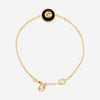 Gucci 18K Yellow Gold Onyx & Diamond Interlocking Chain Bracelet YBA786556001016 - THE SOLIST