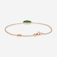 Gucci 18K Rose Gold Green Agate & Diamond Chain Bracelet YBA786556002016 - THE SOLIST
