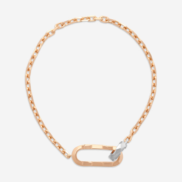 Gucci Link to Love 18K Rose and White Gold Chain Bracelet YBA786693002016 MSRP $2,350 - THE SOLIST