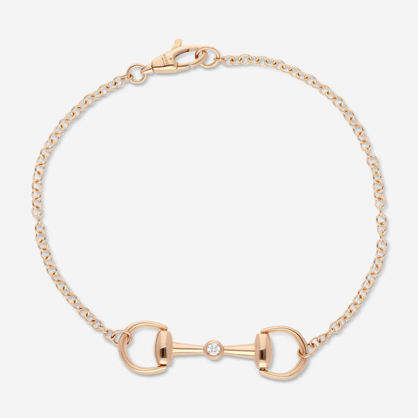 Gucci Horsebit 18K Rose Gold Diamond Chain Bracelet YBA796174001016 - THE SOLIST
