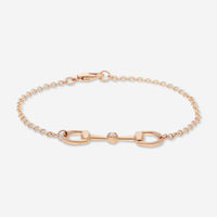 Gucci Horsebit 18K Rose Gold Diamond Chain Bracelet YBA796174001016 - THE SOLIST