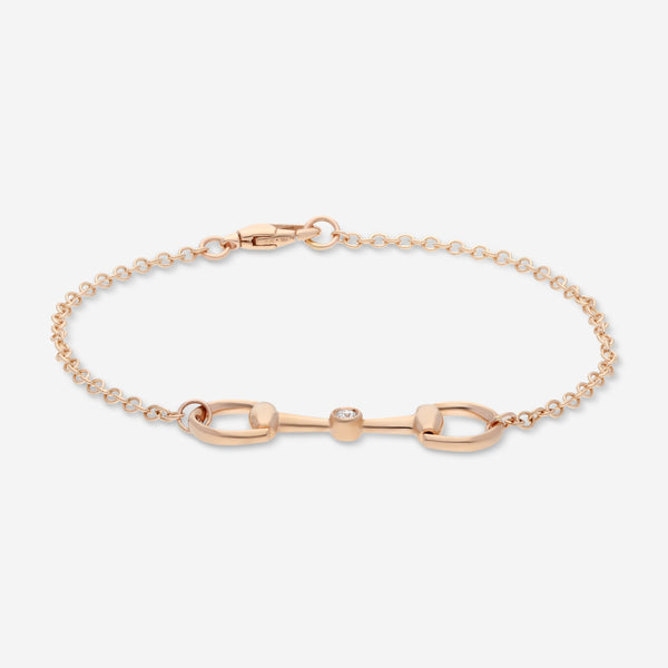 Gucci Horsebit 18K Rose Gold Diamond Chain Bracelet YBA796174001016 - THE SOLIST