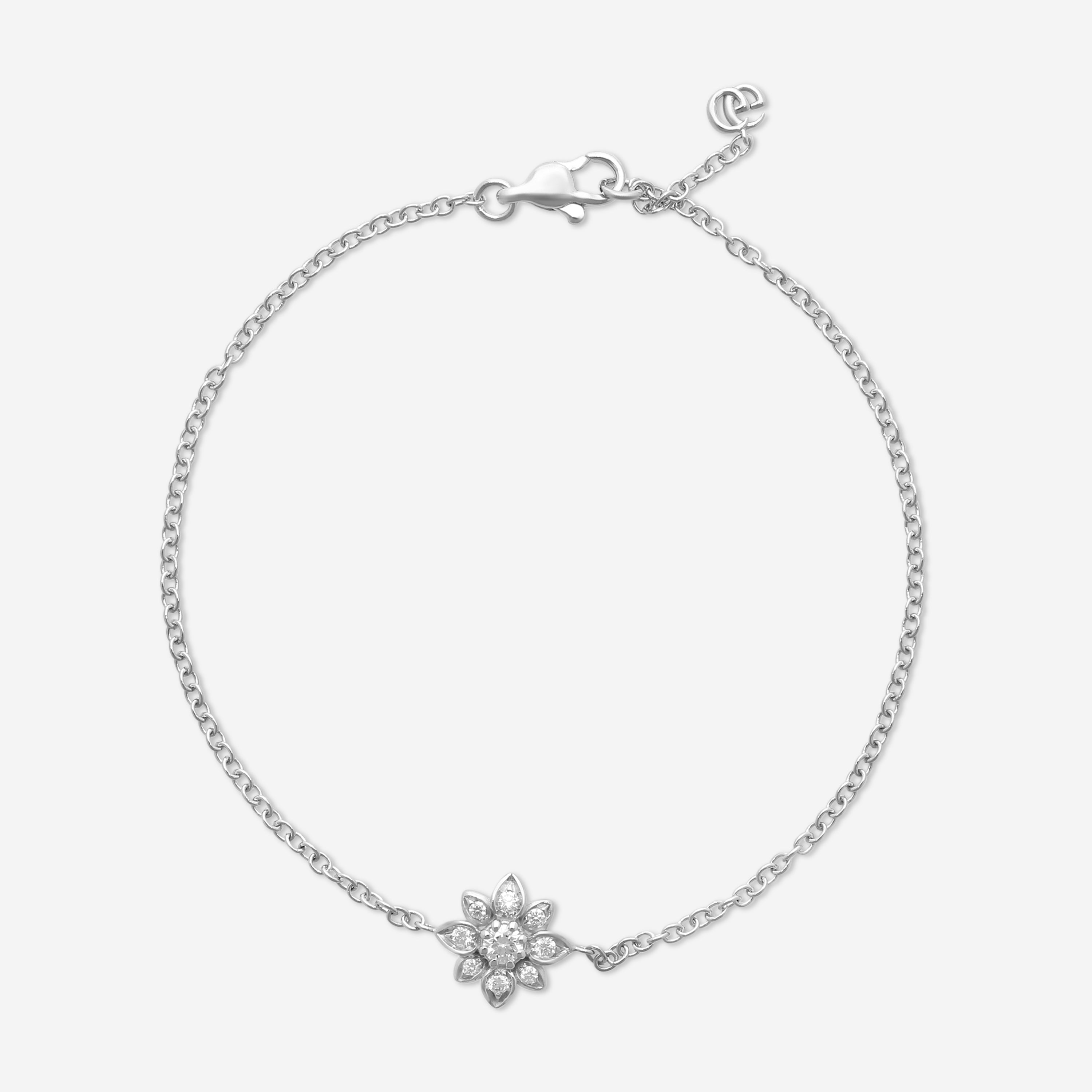 Flora 18K White Gold Diamond Bracelet YBA796237001017