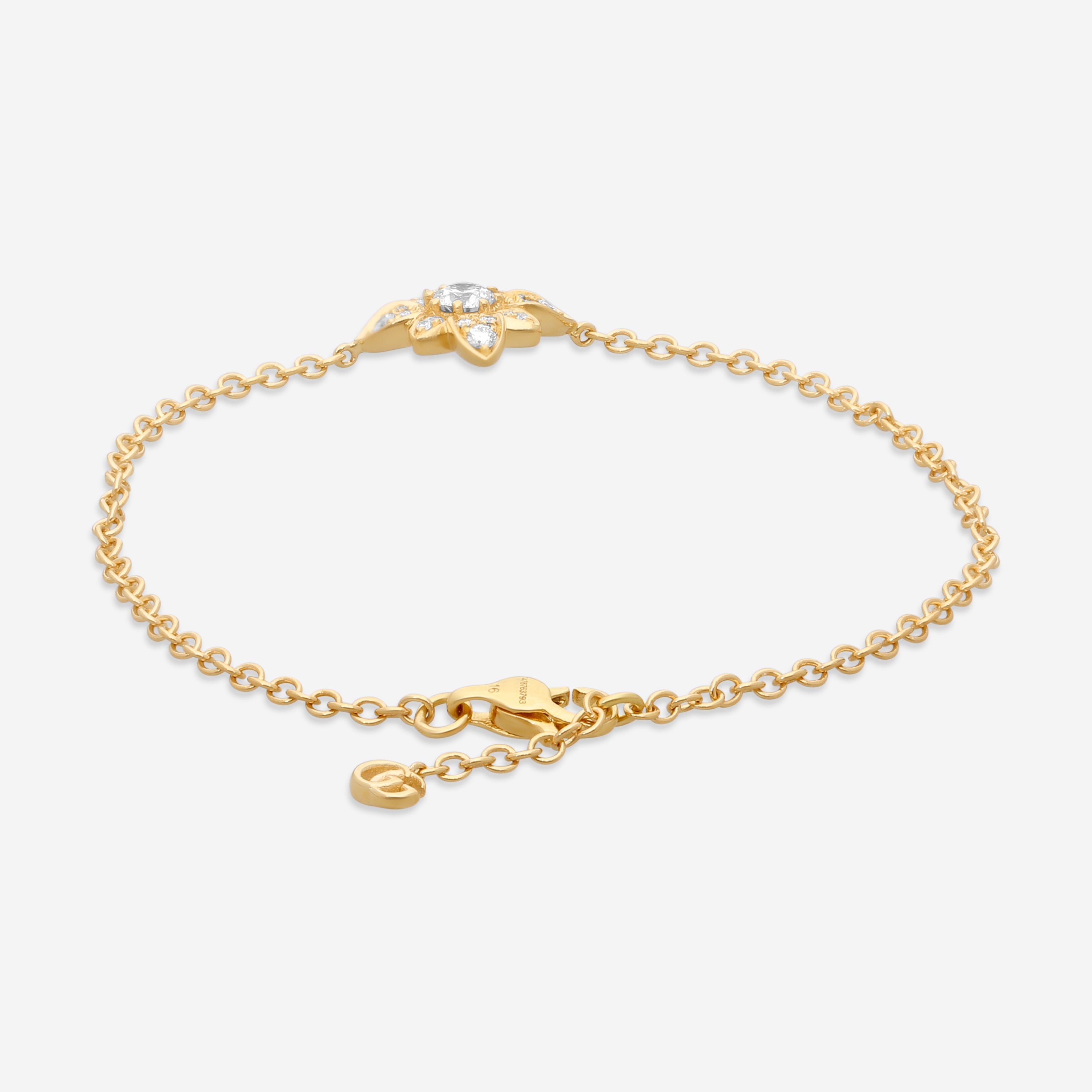 Gucci Flora 18K Yellow Gold and Diamond Bracelet MSRP $5,720 - THE SOLIST