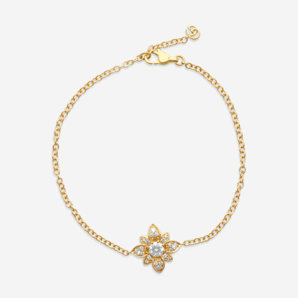 Gucci Flora 18K Yellow Gold and Diamond Bracelet MSRP $5,720 - THE SOLIST