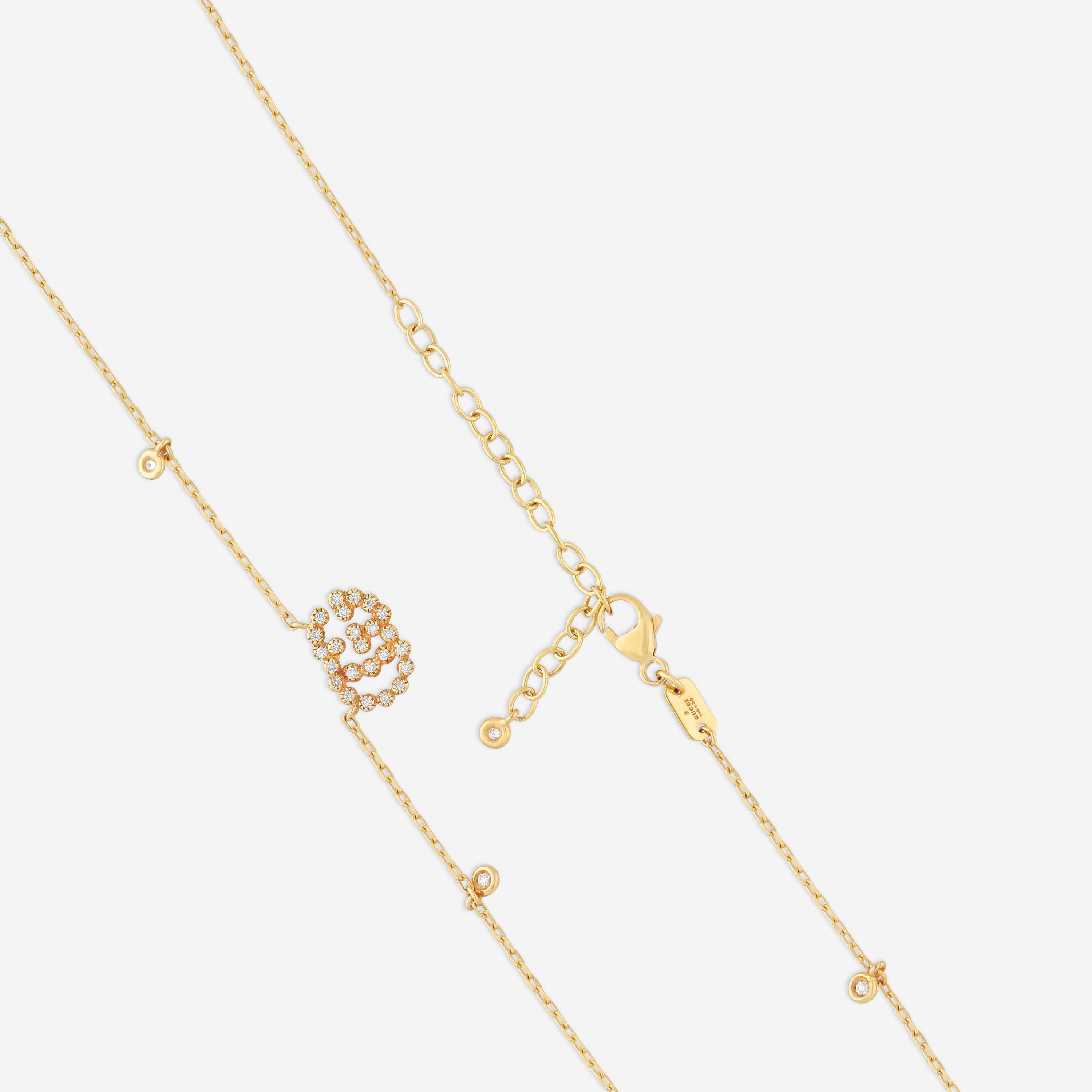 GUCCI GG Running 18kt Yellow Gold and Diamond Necklace YBB48162400100U MSRP $3,100 - THE SOLIST