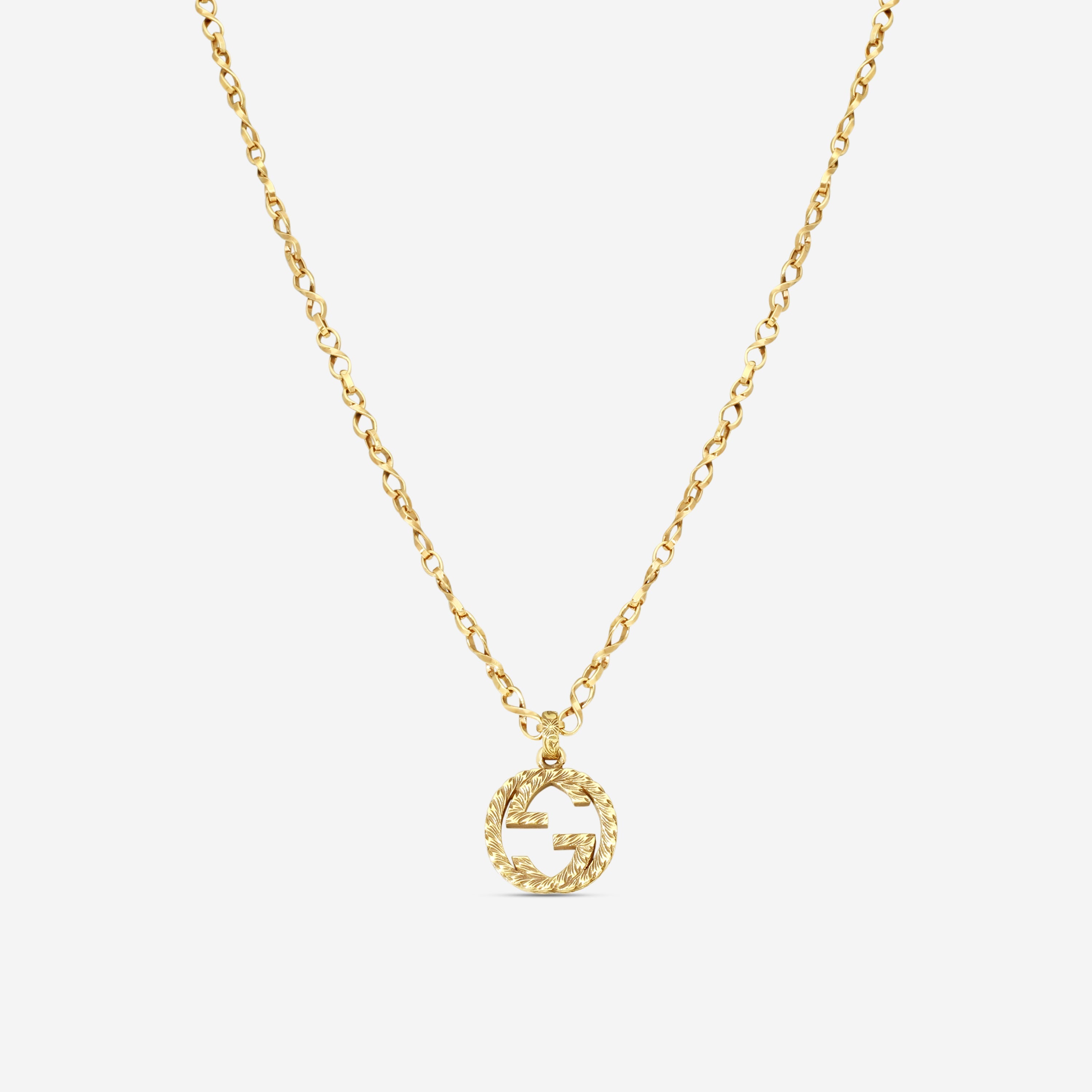 GUCCI Interlocking G 18kt Aged Yellow Gold Necklace YBB57985800100U MSRP $3,150 - THE SOLIST