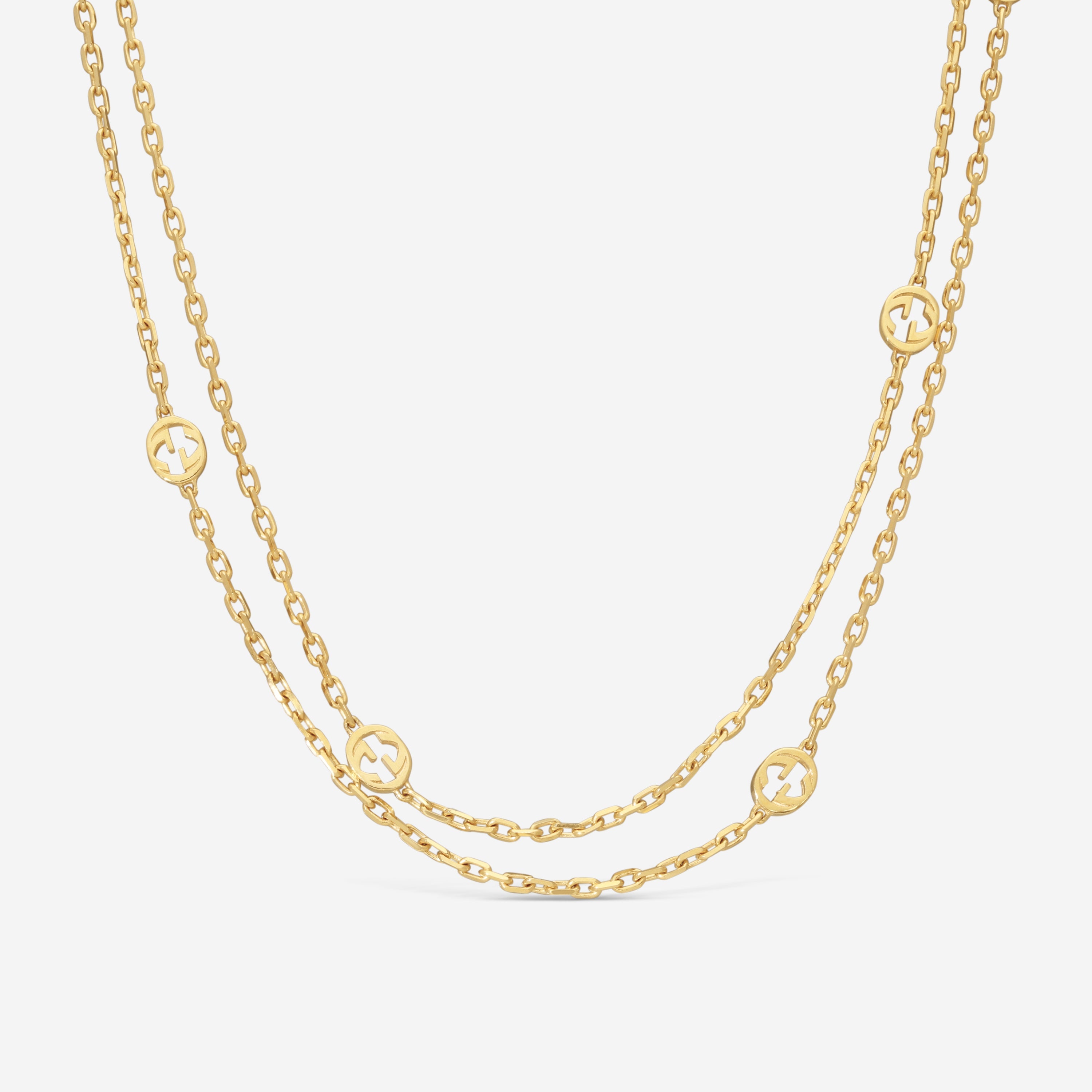 Gucci Interlocking G 18K Yellow Gold Necklace YBB63176100100U MSRP $3,150 - THE SOLIST