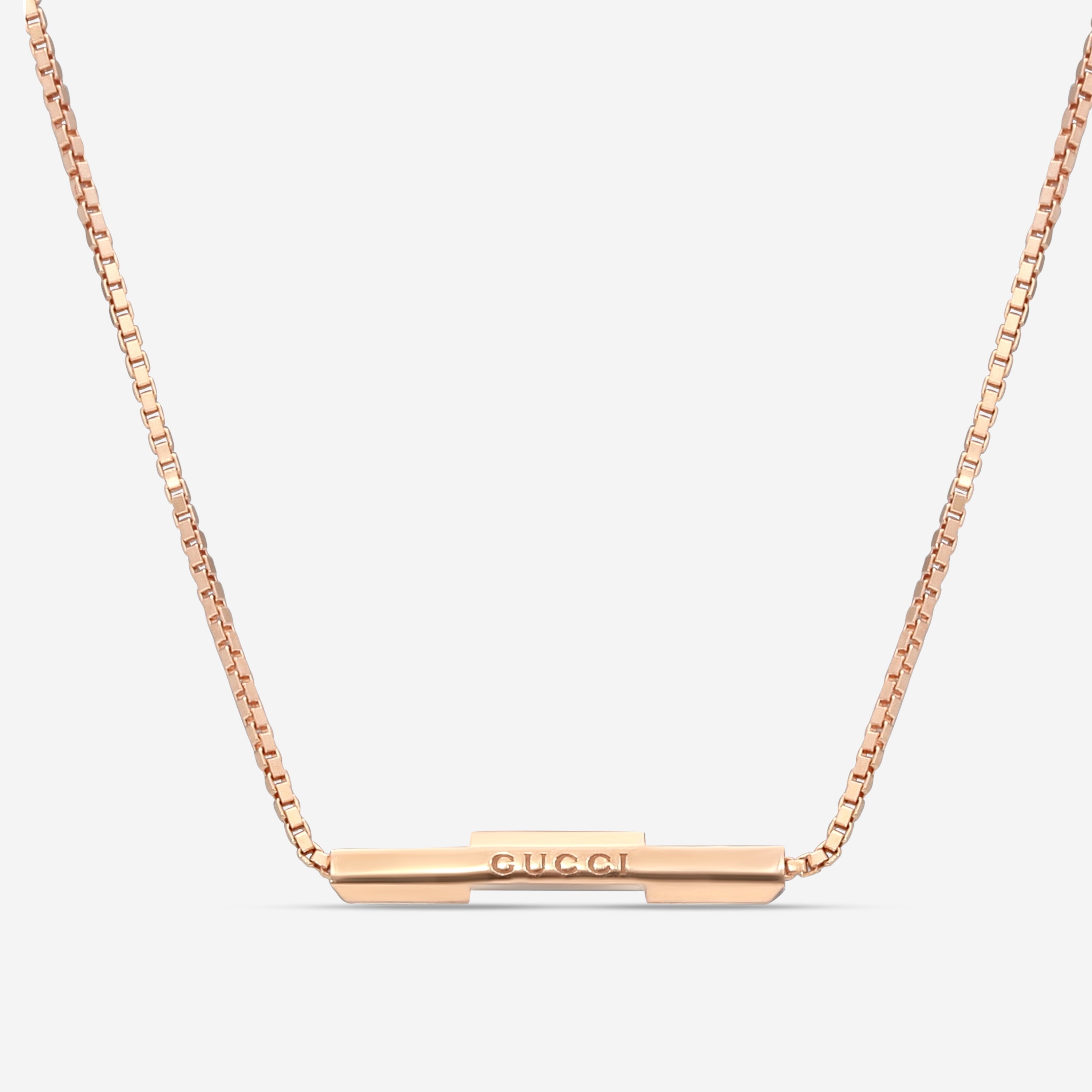 GUCCI Link to Love 18kt Pink Gold Necklace YBB66210800200U MSRP $1,570.00 - THE SOLIST
