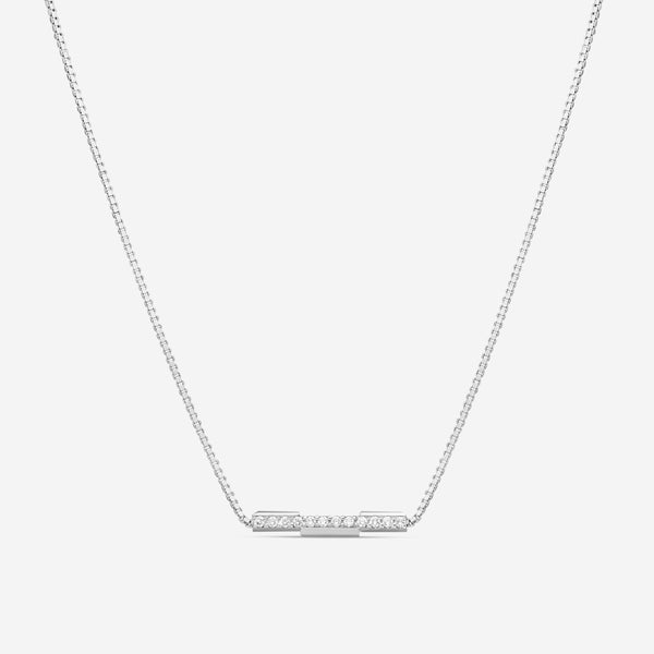 GUCCI Link to Love 18kt White Gold and Diamond Necklace YBB66213200100U MSRP $2,450 - THE SOLIST