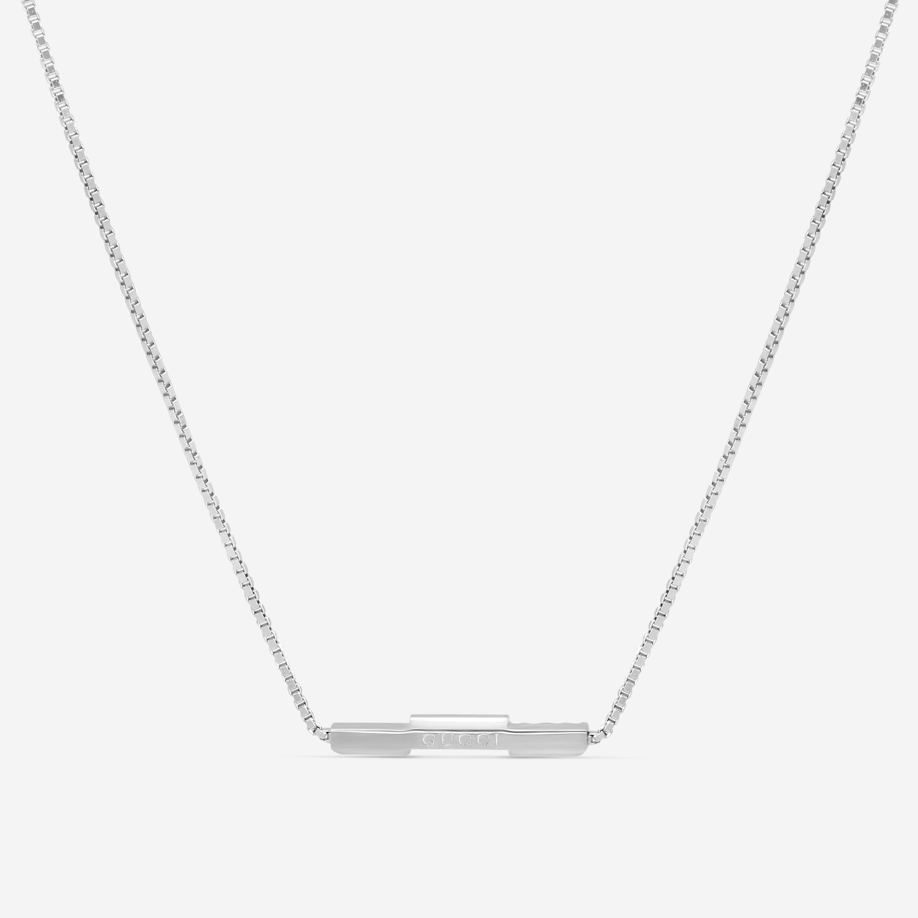 GUCCI Link to Love 18kt White Gold and Diamond Necklace YBB66213200100U MSRP $2,450 - THE SOLIST