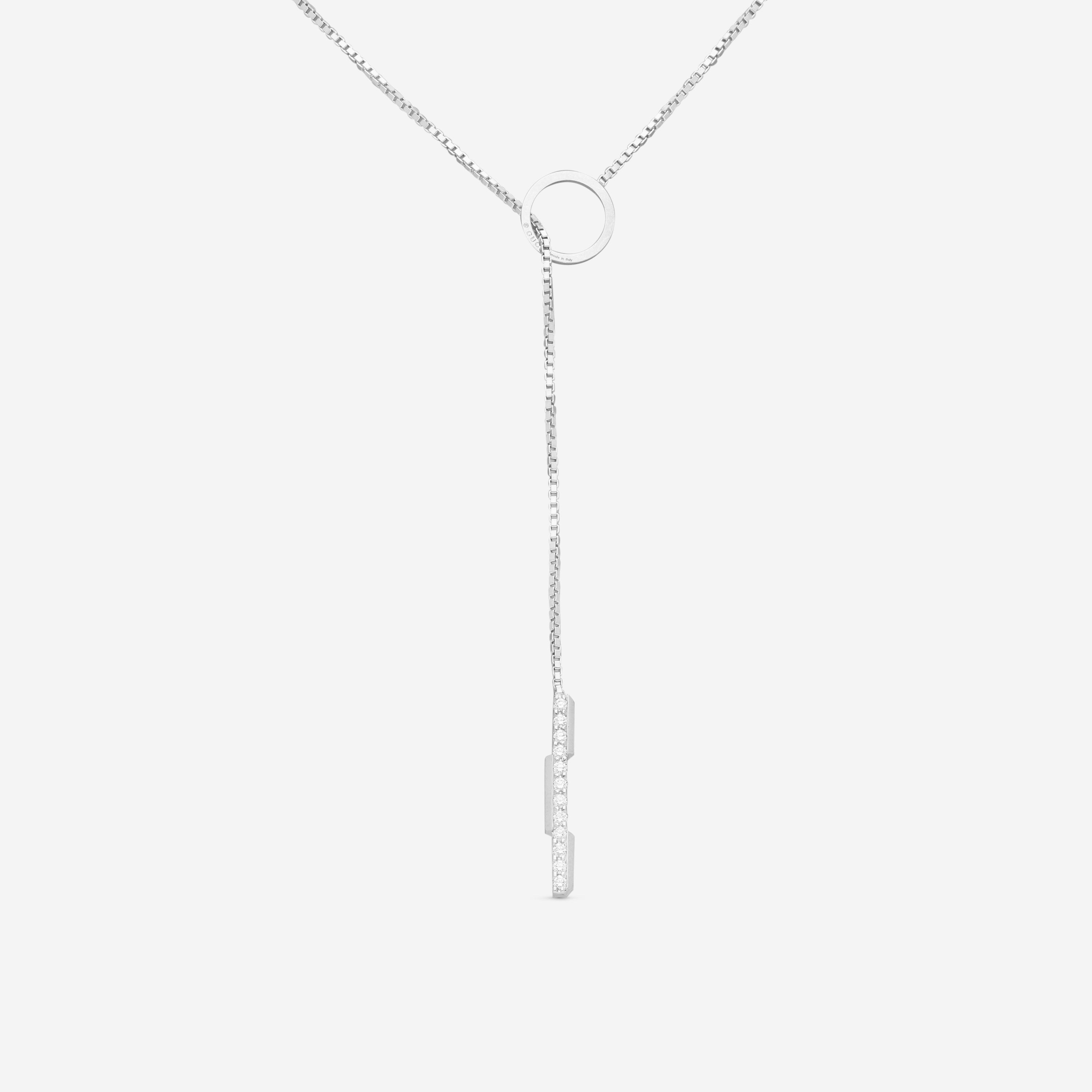 GUCCI Link to Love 18kt White Gold and Diamond Necklace YBB66213800100U MSRP $2,600 - THE SOLIST
