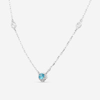 GUCCI Interlocking G Motif 18kt White Gold with Blue Topaz Necklace YBB662429002 MSRP $2480 - THE SOLIST