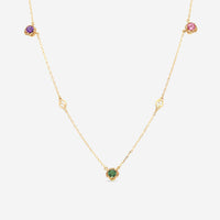 GUCCI Interlocking G Motif 18kt Yellow Gold with Amethyst, Tourmalines, Citrine and Beryl Necklace YBB66242900100U MSRP $2,450 - THE SOLIST