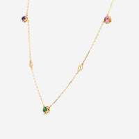 GUCCI Interlocking G Motif 18kt Yellow Gold with Amethyst, Tourmalines, Citrine and Beryl Necklace YBB66242900100U MSRP $2,450 - THE SOLIST