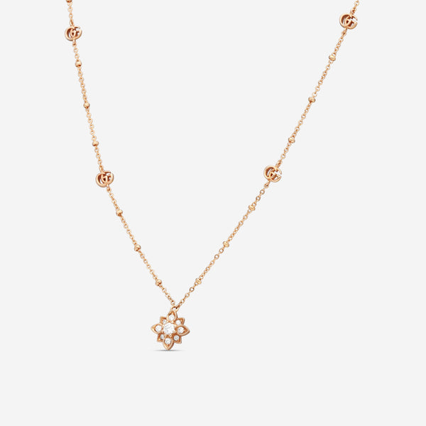 GUCCI Flora 18kt Pink Gold and Diamond Necklace YBB70239300100U MSRP $3250 - THE SOLIST