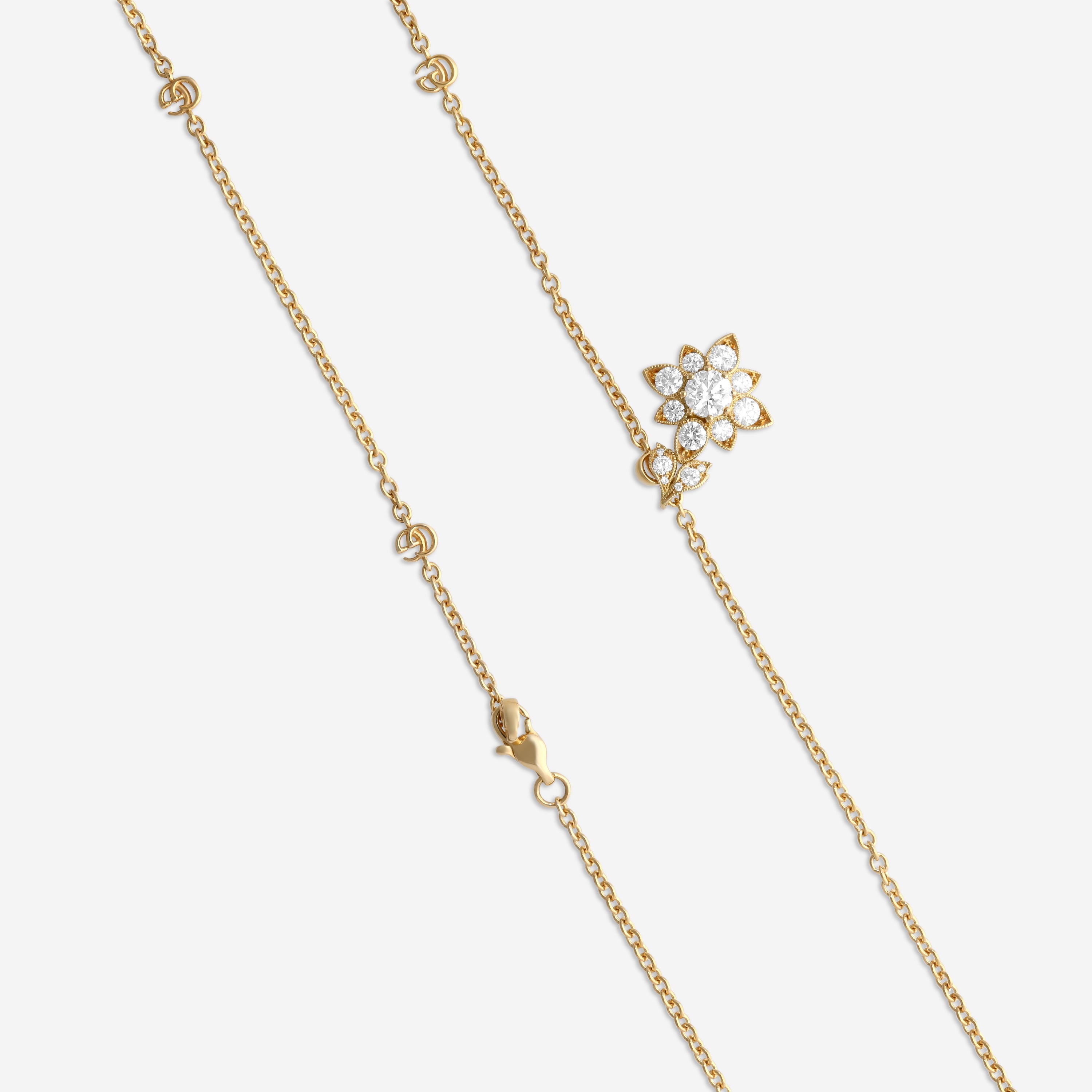 Gucci Flora 18K Yellow Gold and Diamond Necklace MSRP $11,220 YBB70364900200U - THE SOLIST
