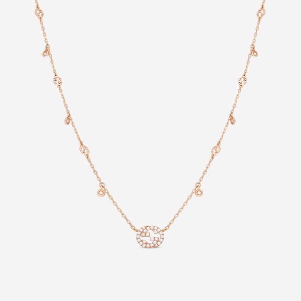Gucci 18K Rose Gold & Diamond Pendant Necklace YBB72940200100U MSRP $3,300 - THE SOLIST