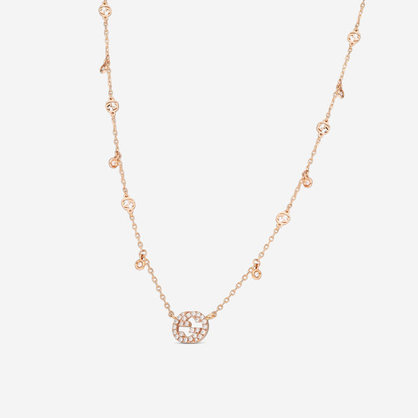 Gucci 18K Rose Gold & Diamond Pendant Necklace YBB72940200100U MSRP $3,300 - THE SOLIST