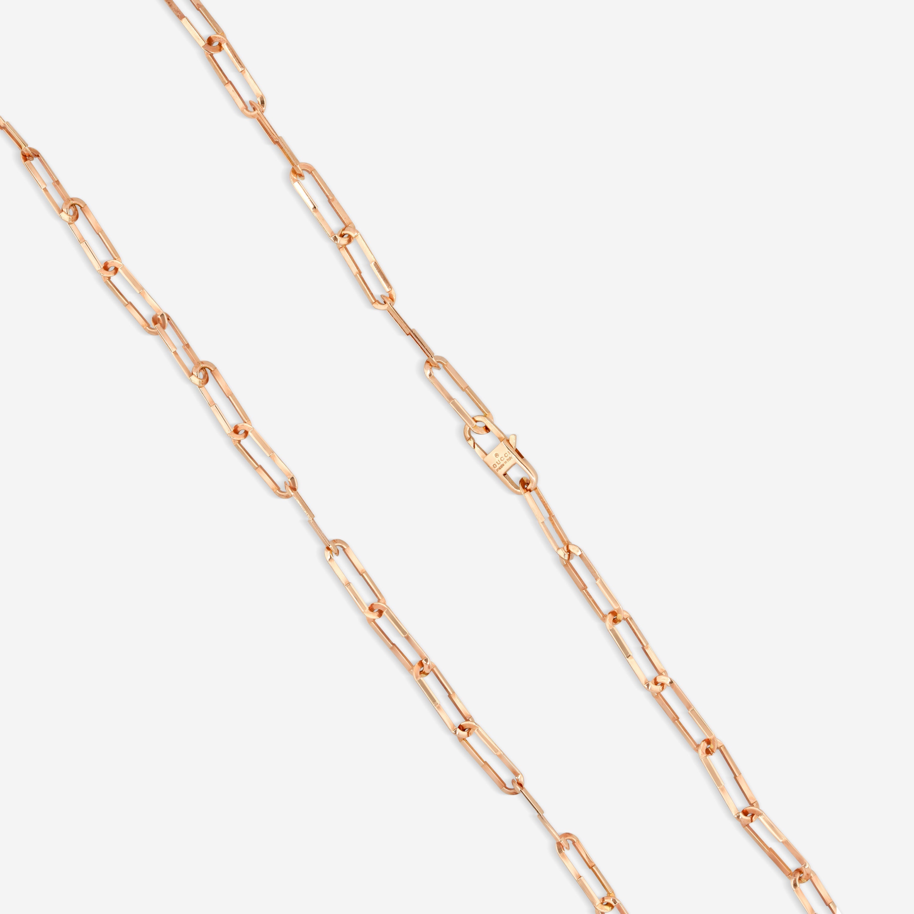 GUCCI Link to Love 18kt Pink Gold Necklace YBB74565400100U MSRP $2,980 - THE SOLIST