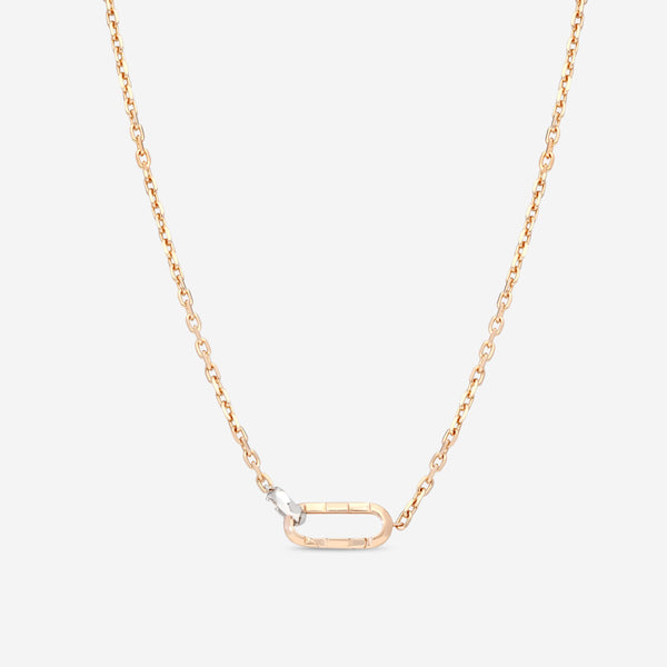 Gucci 18K Rose & White Gold Link to Love Necklace YBB78667100200U MSRP $3,300 - THE SOLIST