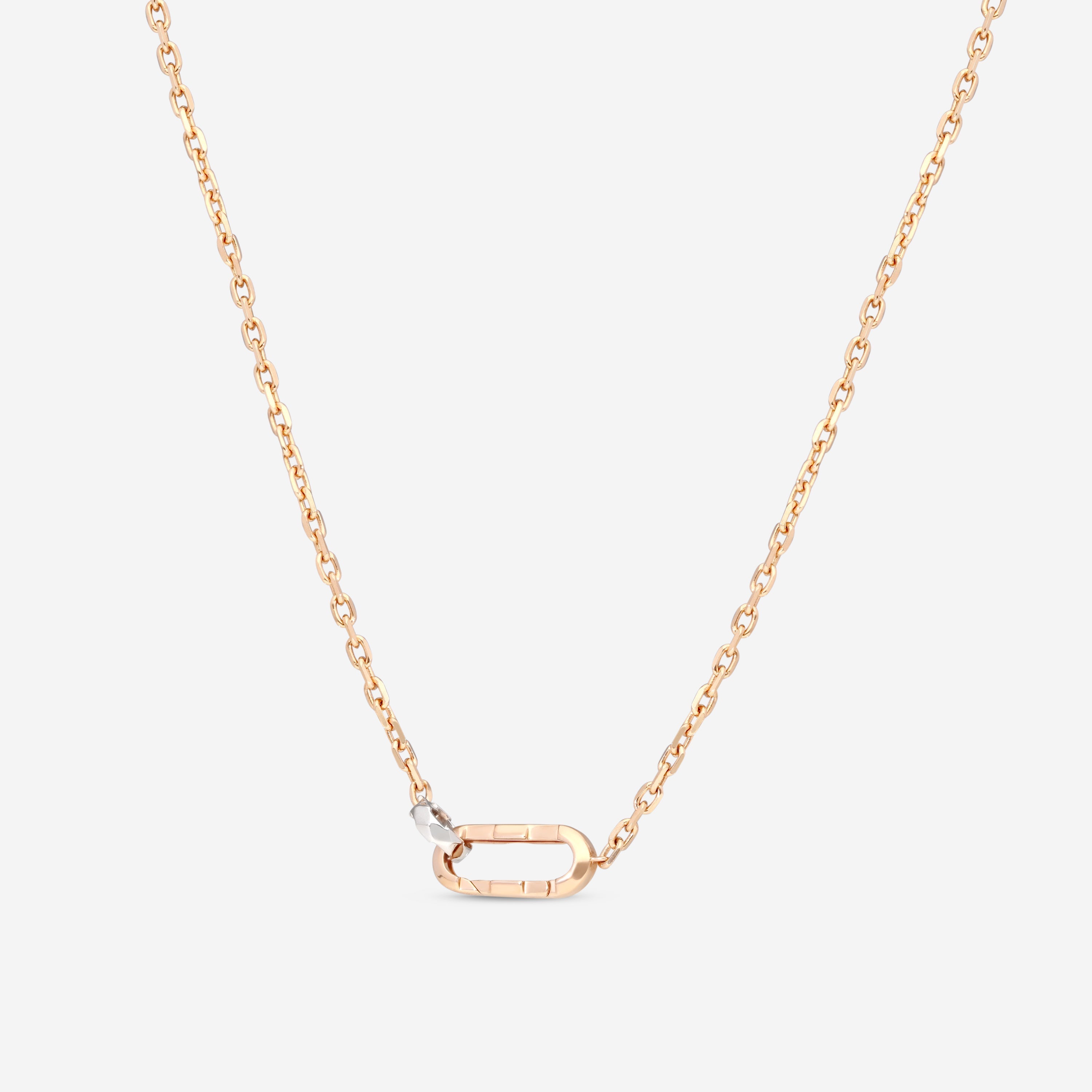 Gucci 18K Rose & White Gold Link to Love Necklace YBB78667100200U MSRP $3,300 - THE SOLIST