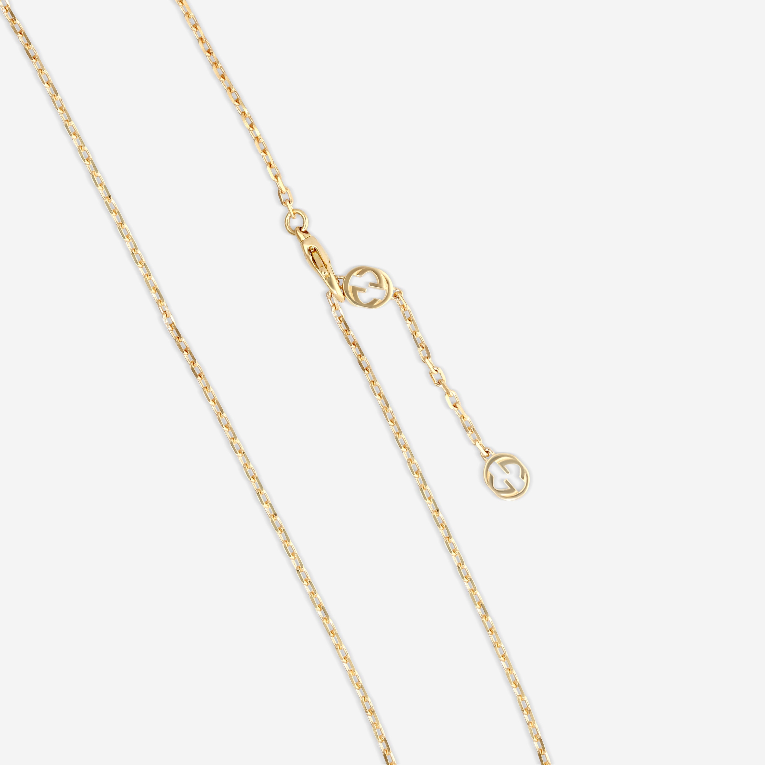 Gucci 18K Yellow Gold Onyx & Diamond Pendant Necklace YBB78934000100U - THE SOLIST