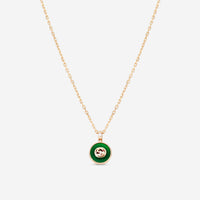 Gucci 18K Rose Gold Green Agate & Diamond Pendant Necklace YBB78934000200U - THE SOLIST