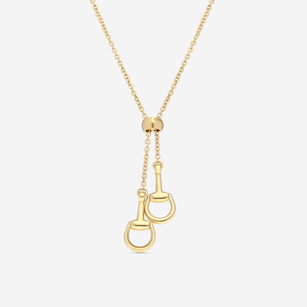 Gucci Horsebit 18K Yellow Gold Lariat Necklace YBB79585000100U - THE SOLIST