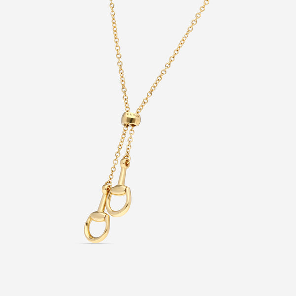 Gucci Horsebit 18K Yellow Gold Lariat Necklace YBB79585000100U - THE SOLIST