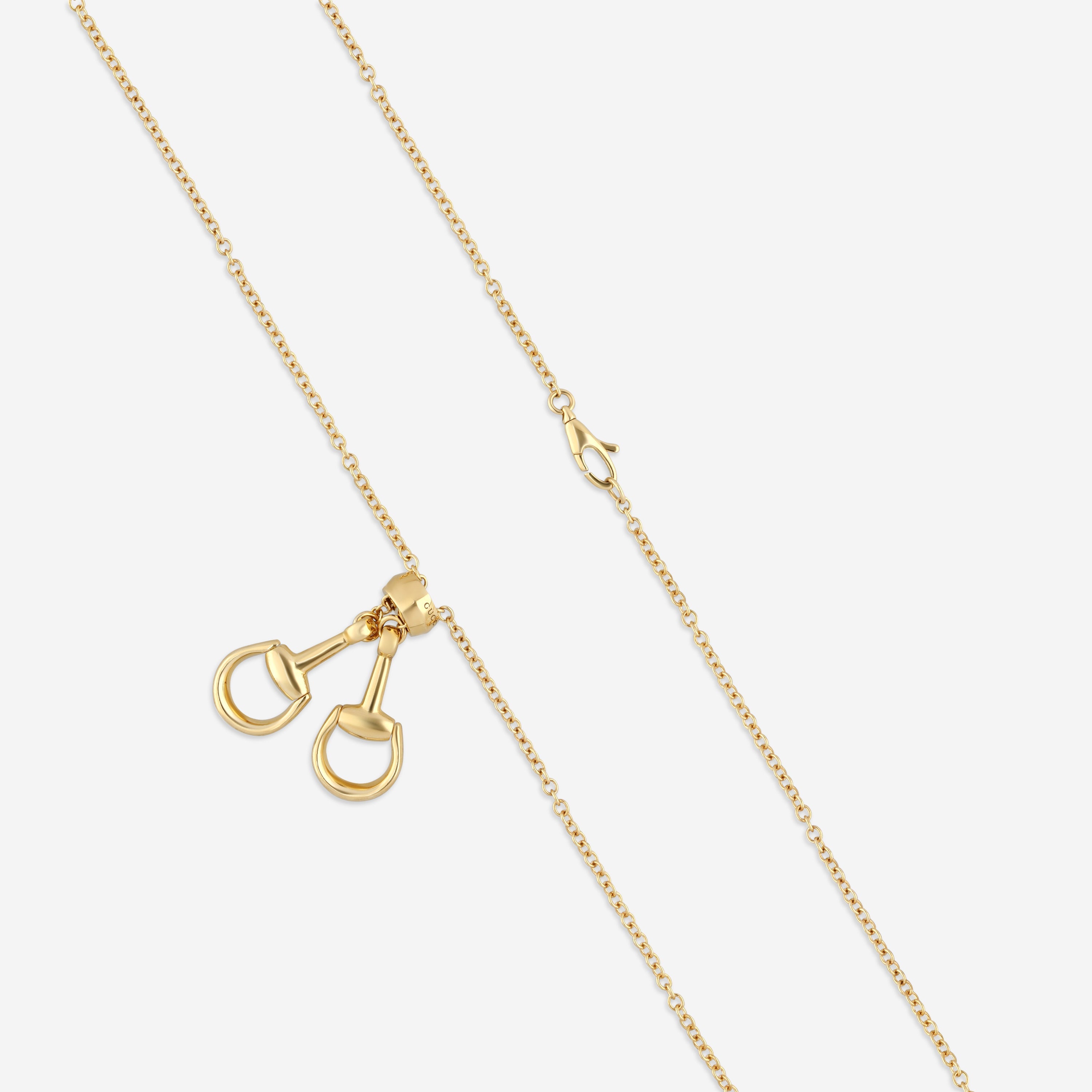 Gucci Horsebit 18K Yellow Gold Lariat Necklace YBB79585000100U - THE SOLIST