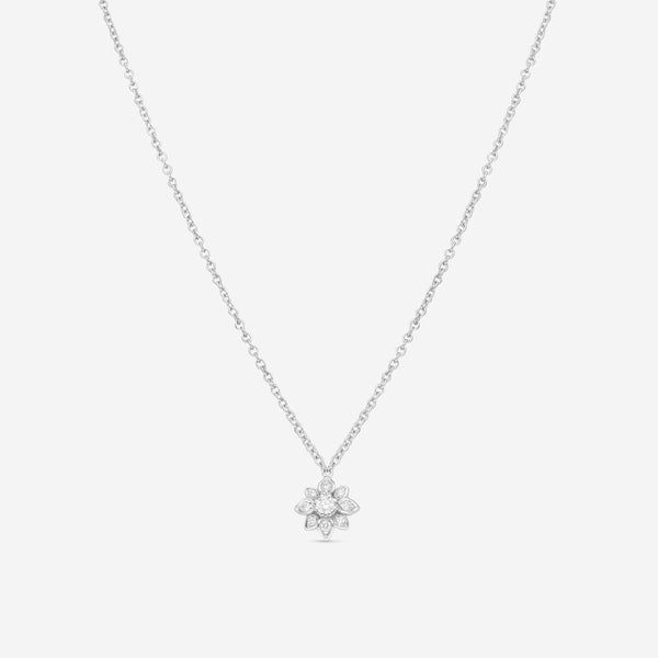 Gucci 18K White Gold and Diamonds Flower Necklace YBB79620700100U MSRP $2,950 - THE SOLIST