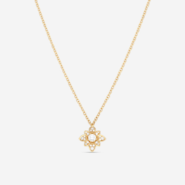 Gucci 18K Yellow Gold Diamond Flower Pendant Necklace YBB79623800100U MSRP $6,100 - THE SOLIST