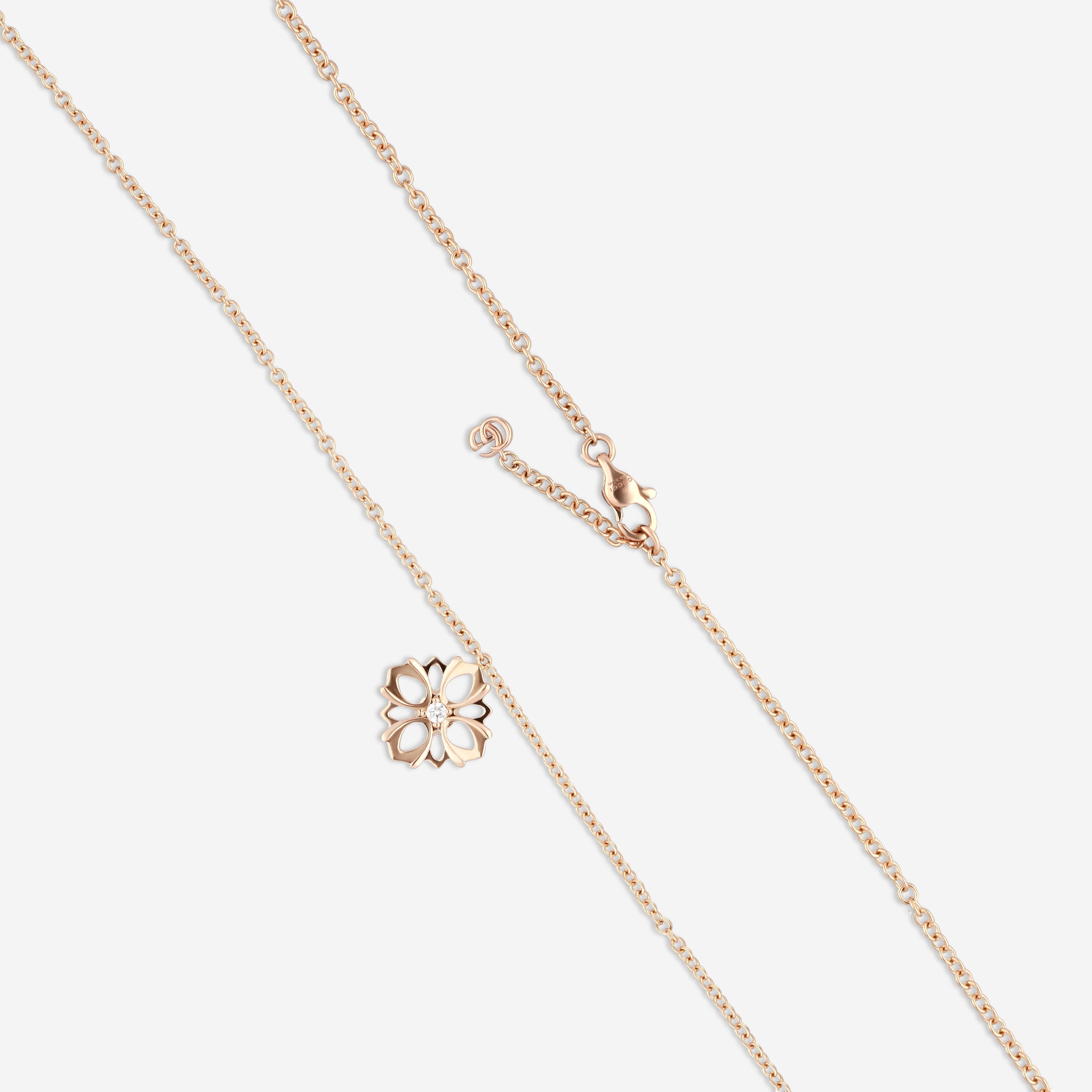 Gucci 18K Rose Gold Diamond Pendant Necklace YBB79624600100U MSRP $2,250 - THE SOLIST