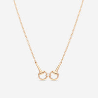 Gucci Horsebit 18K Rose Gold Diamond Pendant Necklace YBB79683300100U - THE SOLIST