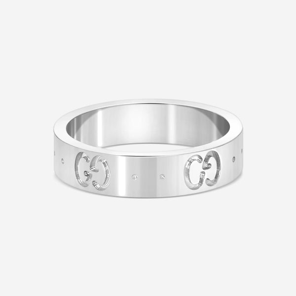 GUCCI Icon Thin Band 18kt White Gold Ring YBC073230002007 MSRP $1,100 - THE SOLIST