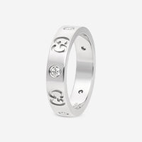 Gucci Icon Thin 18K White Gold & Diamond Band Ring YBC100881001009 MSRP $2,250 - THE SOLIST