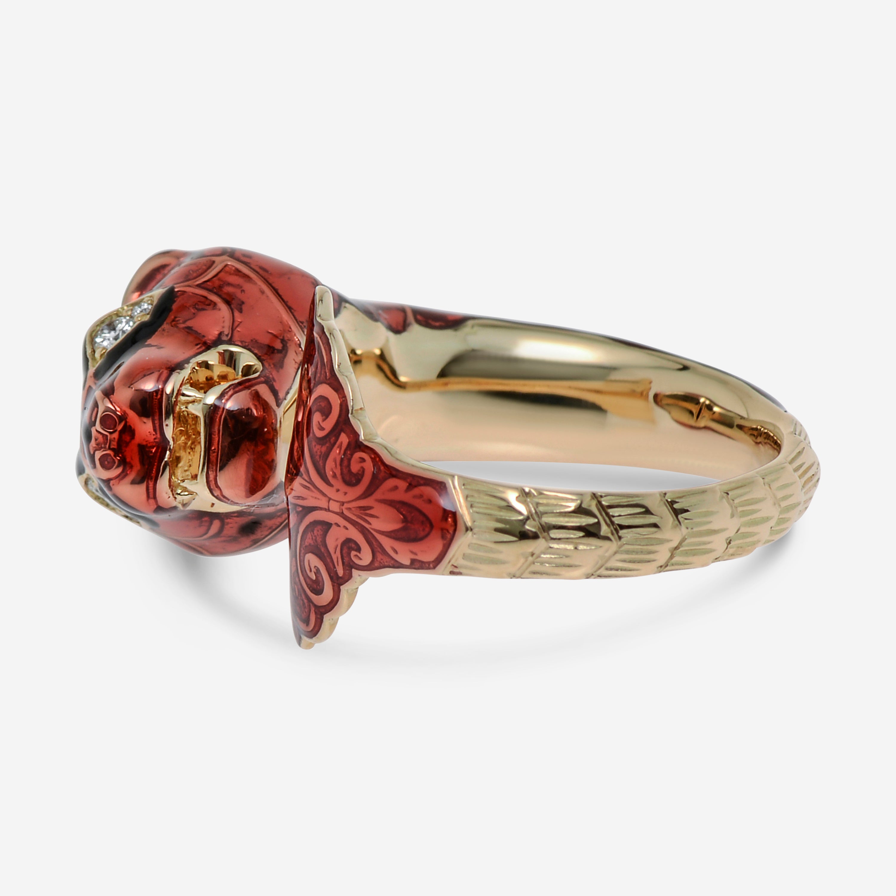 Gucci Le Marché Des Merveilles 18K Rose Gold, Diamond and Enamel Ring YBC462071001013 - THE SOLIST