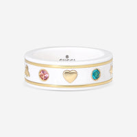 GUCCI Icon Thin Band 18kt Yellow Gold, Zirconia and Topaz Ring YBC527095001012 MSRP $1,070 - THE SOLIST