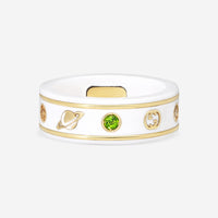 GUCCI Icon Thin Band 18kt Yellow Gold, Zirconia and Topaz Ring YBC527095001012 MSRP $1,070 - THE SOLIST