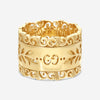 Gucci Icon Blooms 18K Yellow Gold Wide Band Ring YBC554647001012 MSRP $2,100 - THE SOLIST