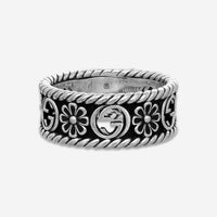 Gucci Interlocking G Sterling Silver Band Ring YBC577263001